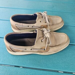Sperry's Women's Light Tan Leather Boat Shoes Size 7.5
